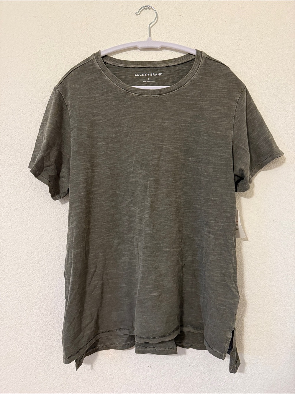 Lucky brand size large short sleeve green crewneck t-shirt NWT
